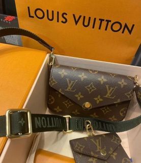 Louis Vuitton LV x YK Felicie Pochette Black/Fuchsia in Embossed
