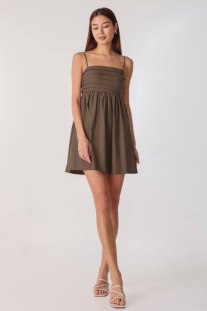tawny brown dress Lovet Serena Ruched Babydoll Everlane Color:NAVY-2 Easter Dresses 2023 Bruno Marc Men's Lace-Up fit womens maxi slip