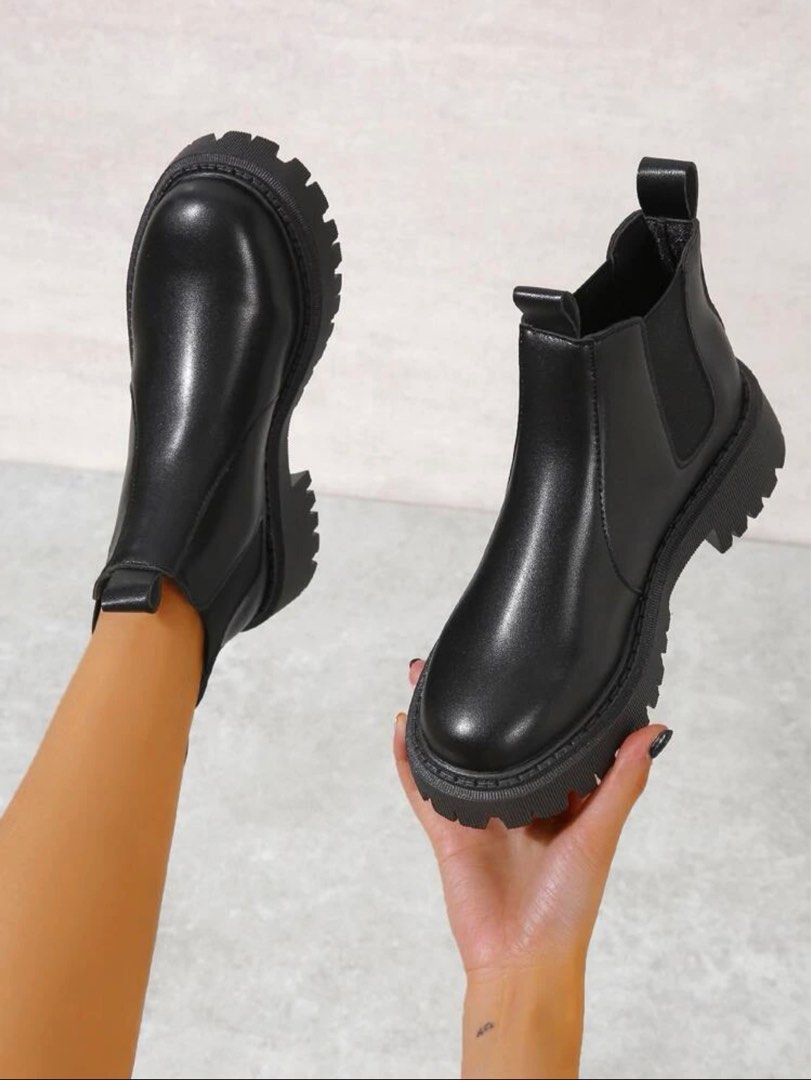 Low heel black booties clearance