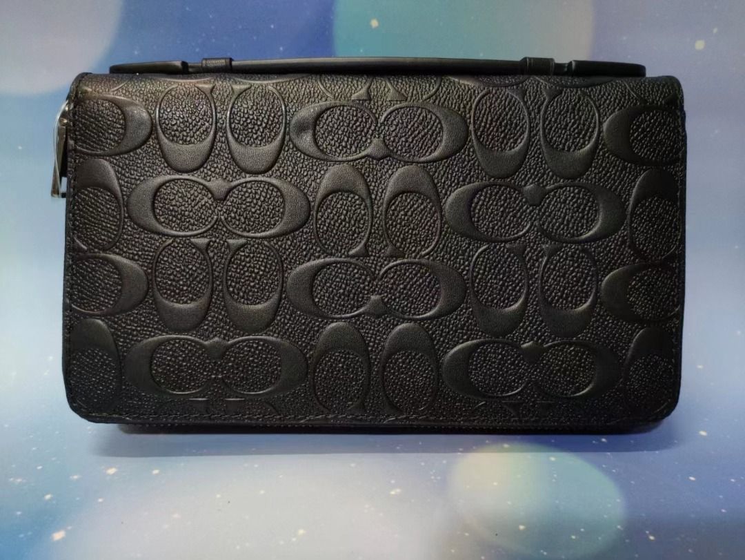 Luxuco Coach Double Zip Travel Organizer In Signature Crossgrain Leather F93592