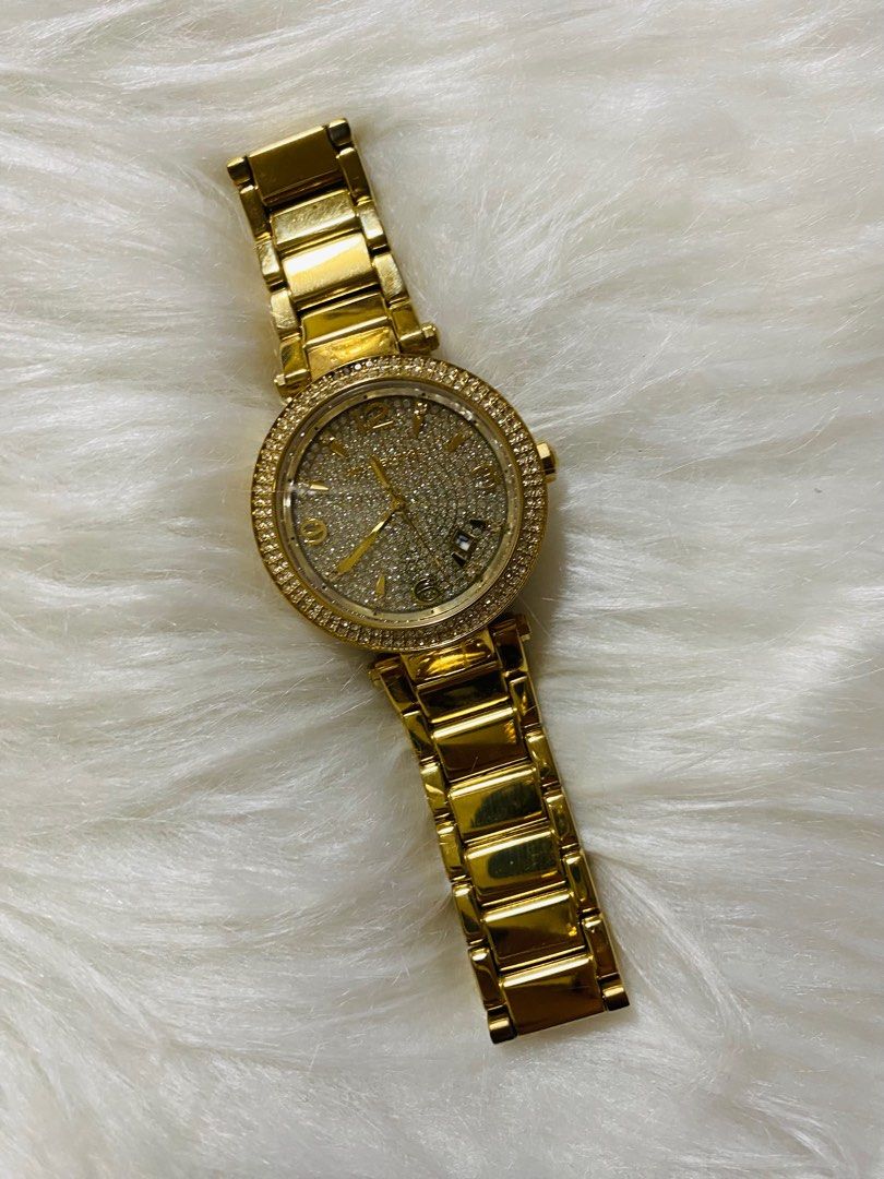 Gold diamond clearance michael kors watch
