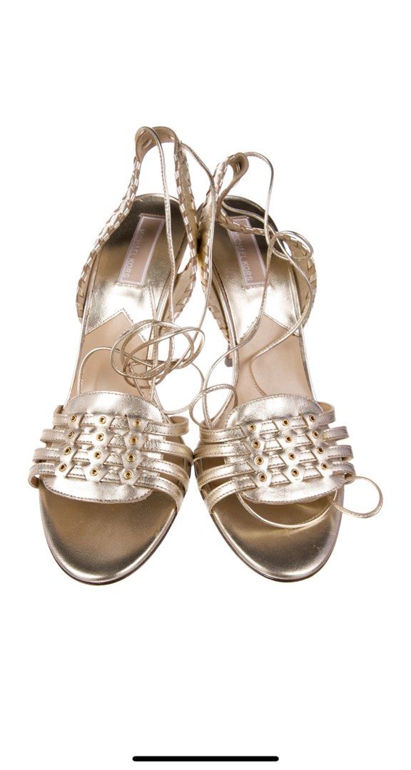 Gold top cage sandals