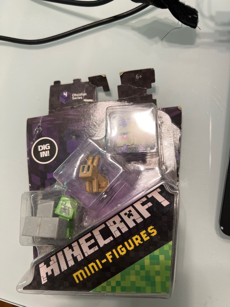 Minecraft Obsidian Seeies 4 Elder Guardian, Rabbit, Sneaky Creeper Mini