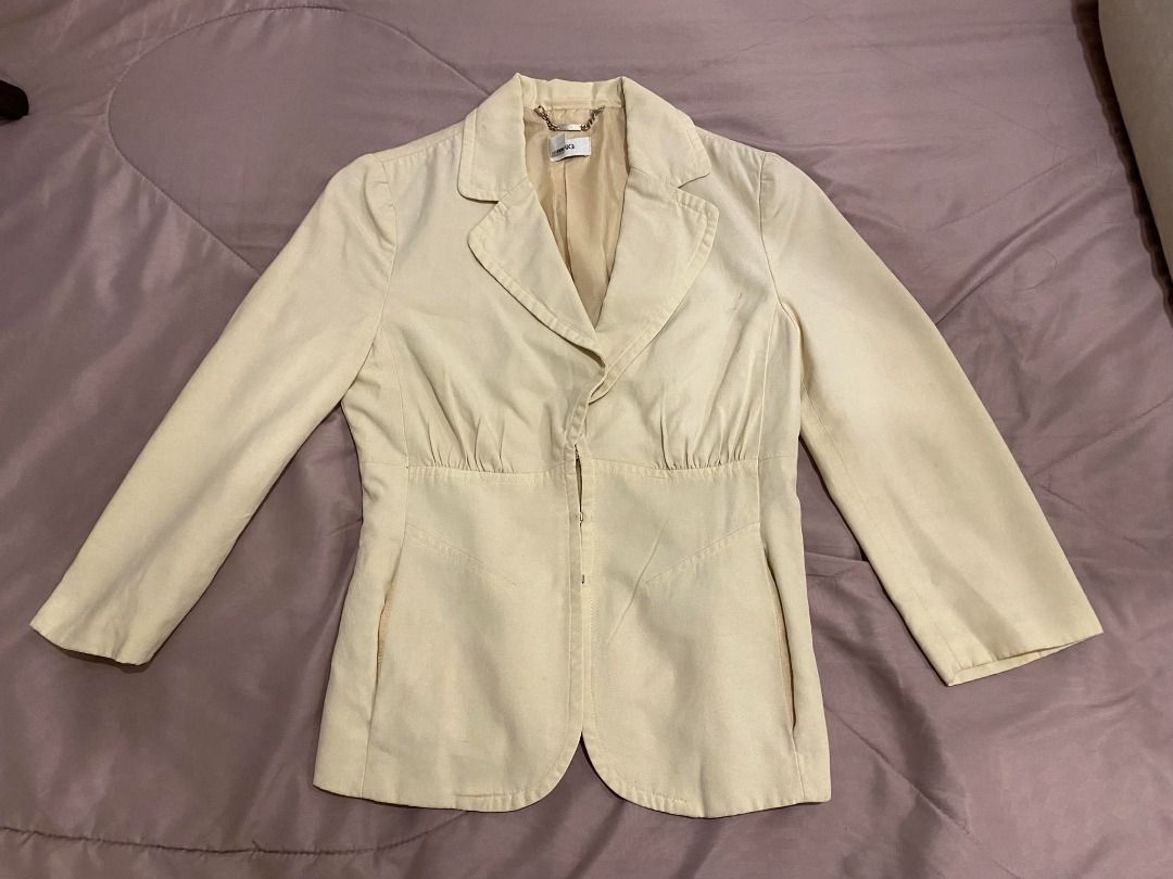MNG light yellow jacket, Women's Fashion, Coats, Jackets and Outerwear