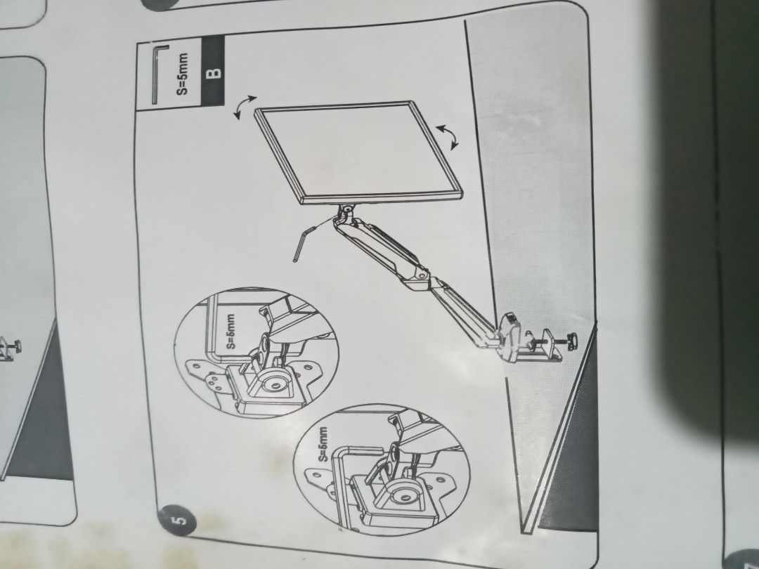 Monitor bracket hydrolic 360 angle, Computers & Tech, Parts ...