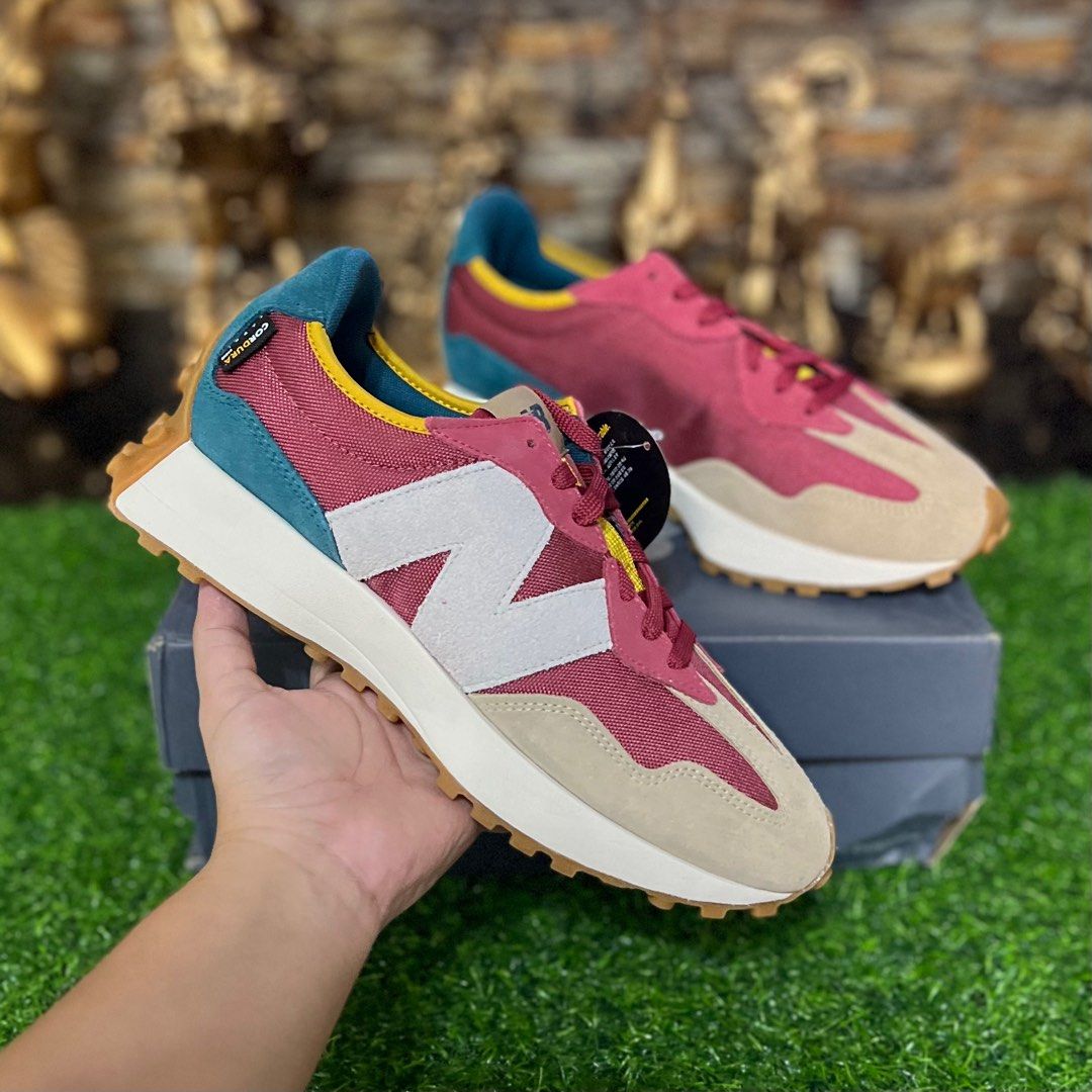 New Balance 327 Bordeaux Tan Teal Men s Fashion Footwear