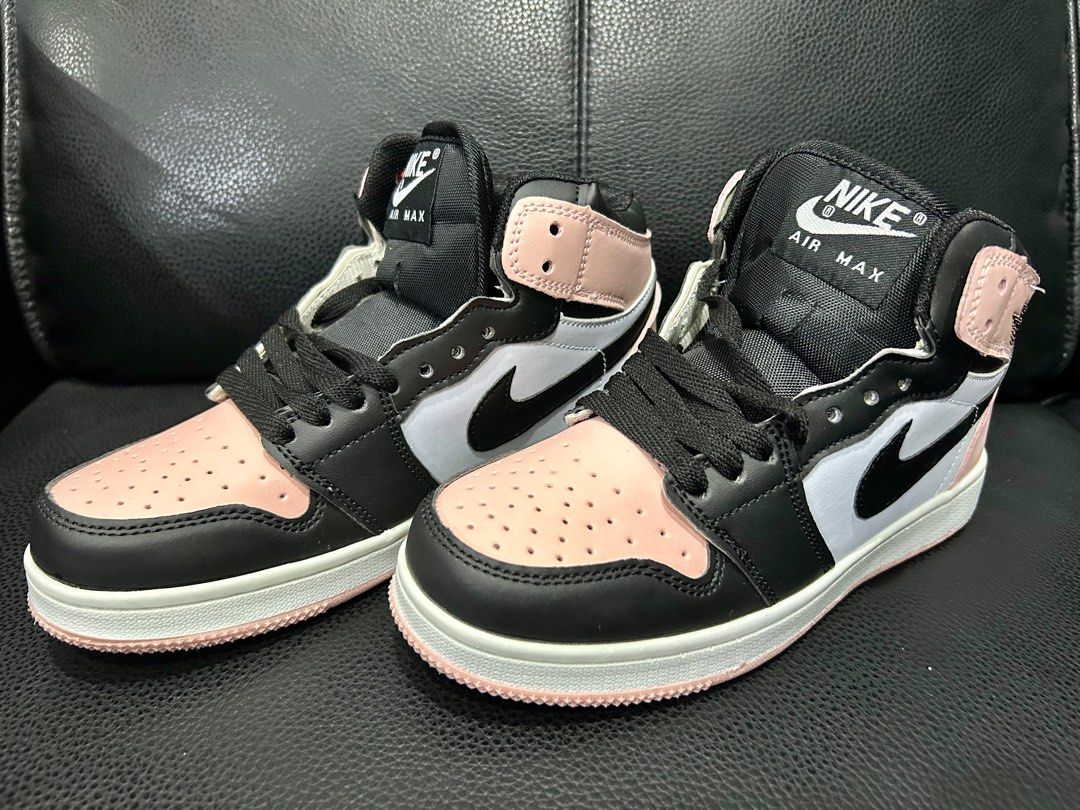Nike Air Jordan 1 Women High Cut Pink Black Sneakers