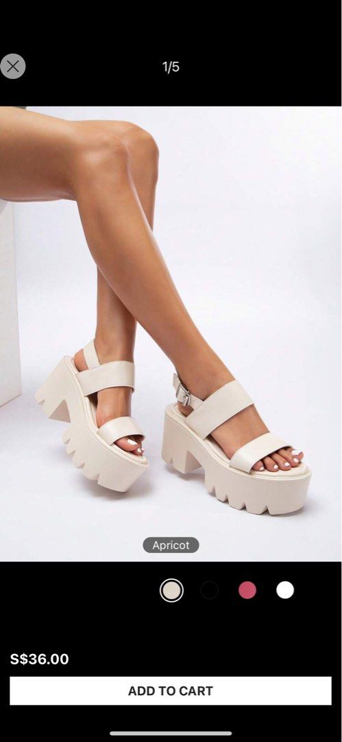 White chunky clearance platform sandals