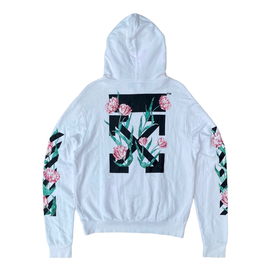 Off White Roses Hoodie Men s Fashion Coats Jackets and
