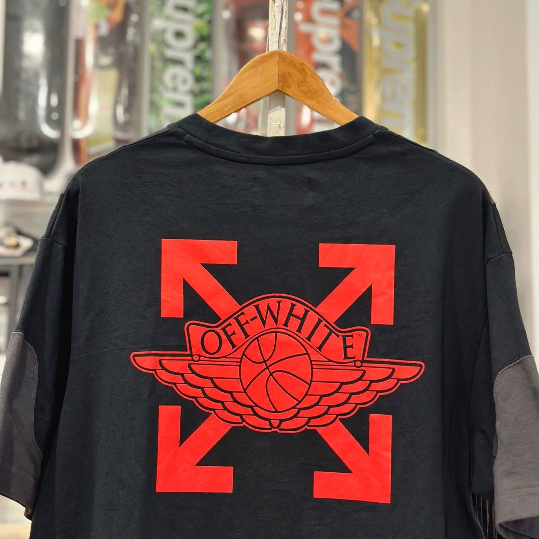 Off White x Jordan Tee Black Men s Fashion Tops Sets Tshirts