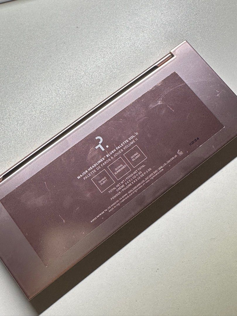 Patrick ta blush palette (Category: Makeup) located in Pasig City. Submitted by polasy (Listing ID 1259337578, Image 2). Description: Swatched .