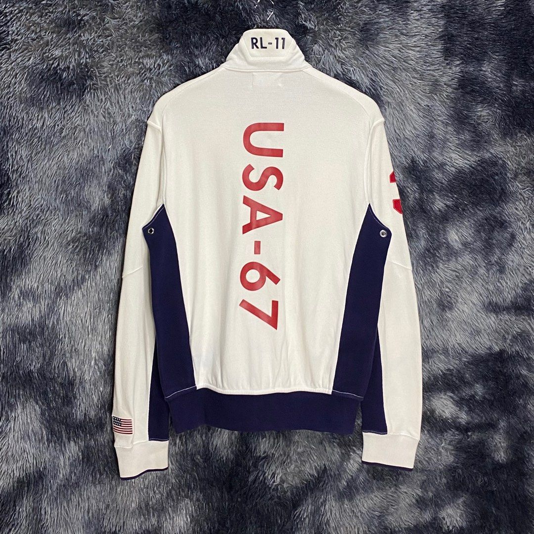Polo Ralph Lauren RL 67 Full Zip Long Sleeve Jacket Medium White