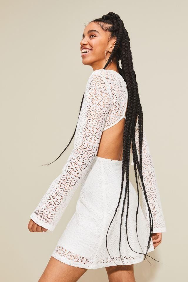 Cut out lace long dress discount