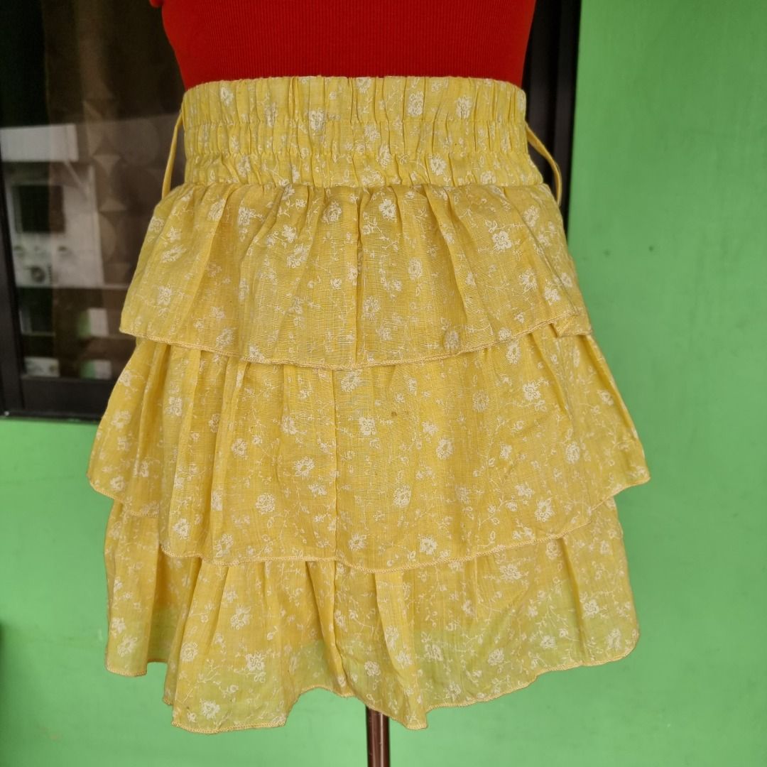 Yellow plaid skirt rue21 best sale