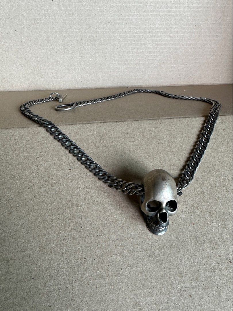 SAINT LAURENT Skull Necklace 925 Silver