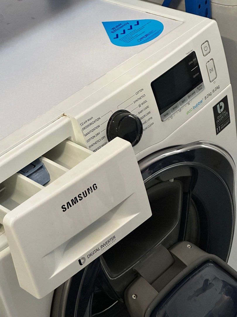 Samsung 8kg/6kg Washer Dryer WD80K6410OW/SP, TV & Home Appliances