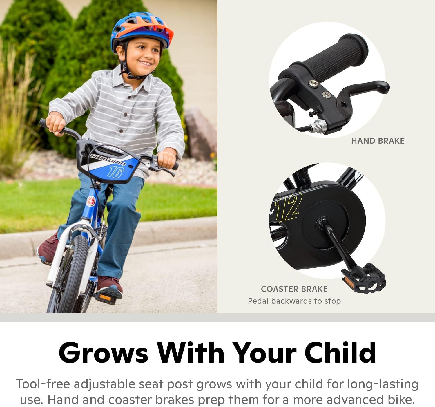 Schwinn Koen Boys Bike for Toddlers and Kids Black 12 inch