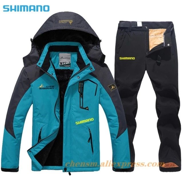 Shimano Winter Fishing Suit Men Waterproof Ski Jackets Pants Set, Men's  Fashion, Activewear on Carousell