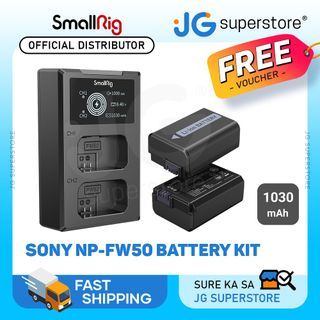 SmallRig NP-FW50 Rechargeable Replacement Battery (2-Pack) 7.4V 1030mAh with 5V USB Type C Dual Battery Charger Kit for Sony ZV-E10, Alpha a5100, a6000, a6300, a6400, a6500, Alpha a7, a7 II, a7R, a7R II, a7S, a7S II, DSC-RX10 III | 3818 | JG Superstore