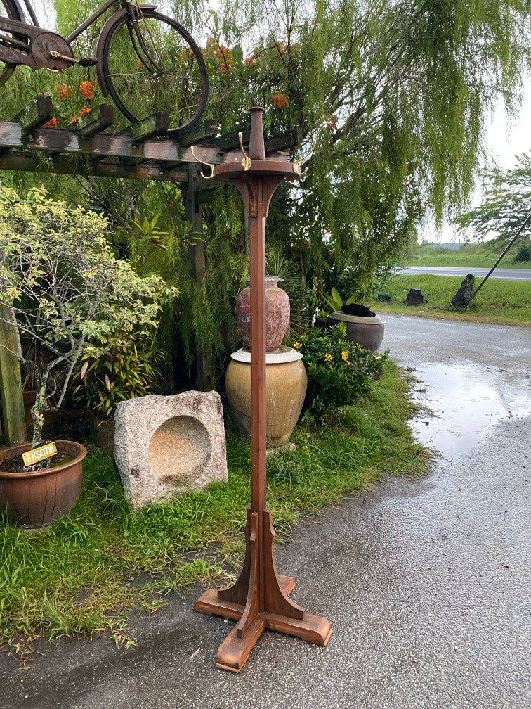 Solid cengal wood hat/coat stand with solid brass hanger, Hobbies
