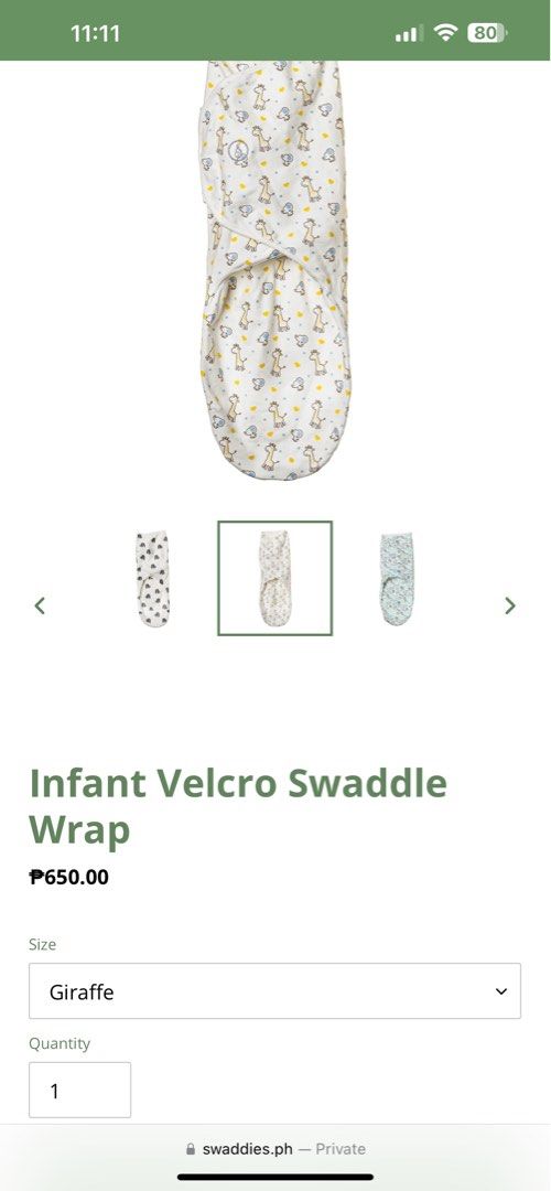 Swaddies Infant Velcro Swaddle Wrap Giraffe, Babies & Kids, Babies