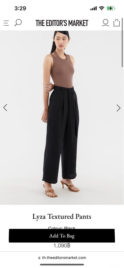 The Editor's Market - Lyza Textured Pants, Black, XS, Women's Fashion,  Bottoms, Other Bottoms on Carousell