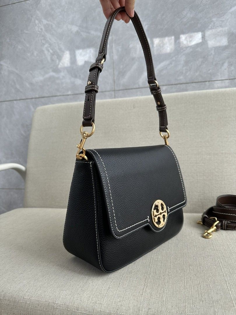 Tory Burch Felix Flap Shoulder Bag Black, Luxury, Bags & Wallets on ...