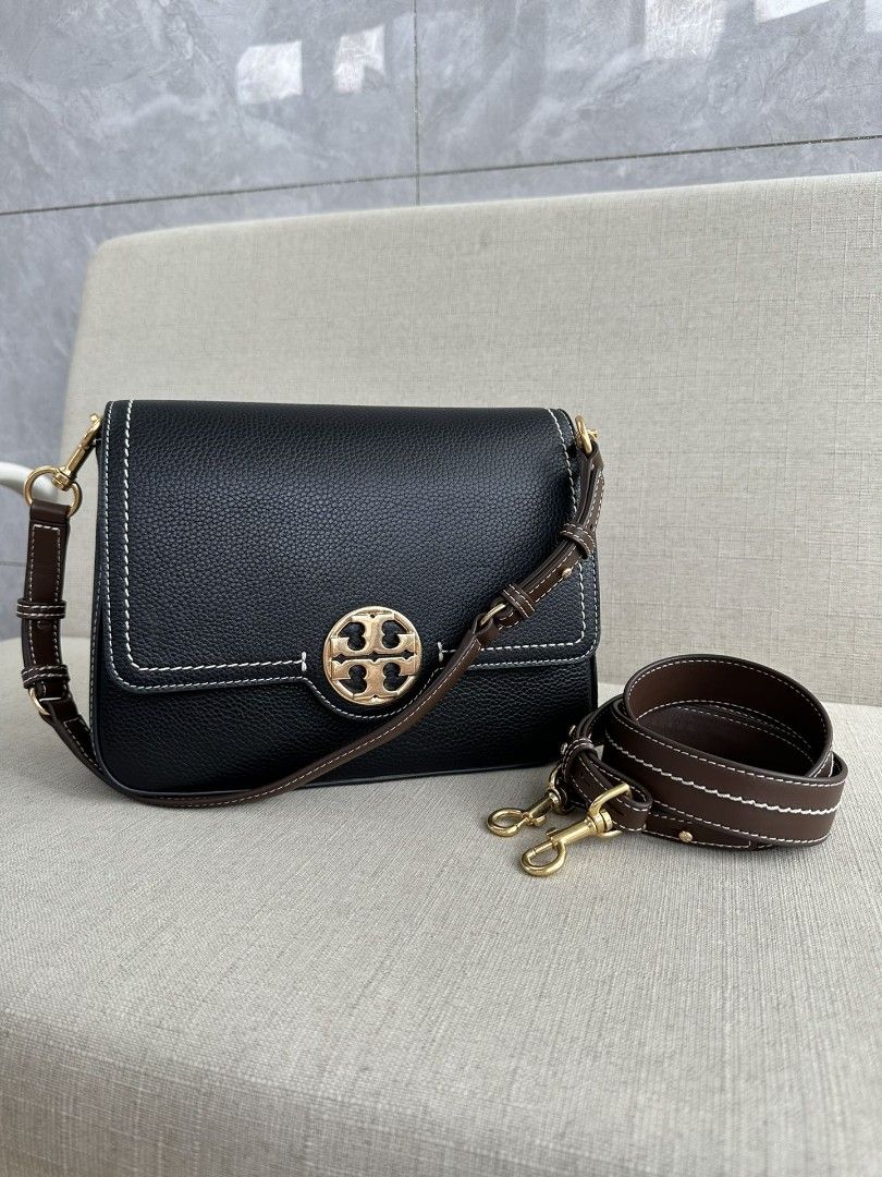 Tory Burch Felix Flap Shoulder Bag Black, Luxury, Bags & Wallets on ...