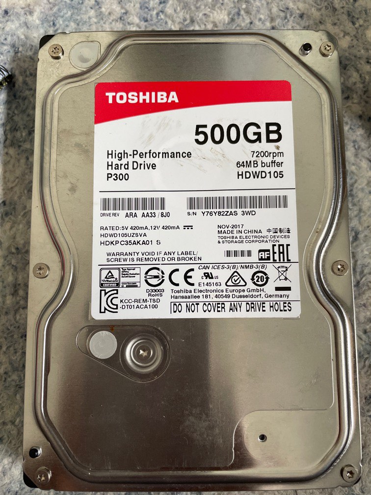 Toshiba internal hard disk 500 GB, Computers & Tech, Parts