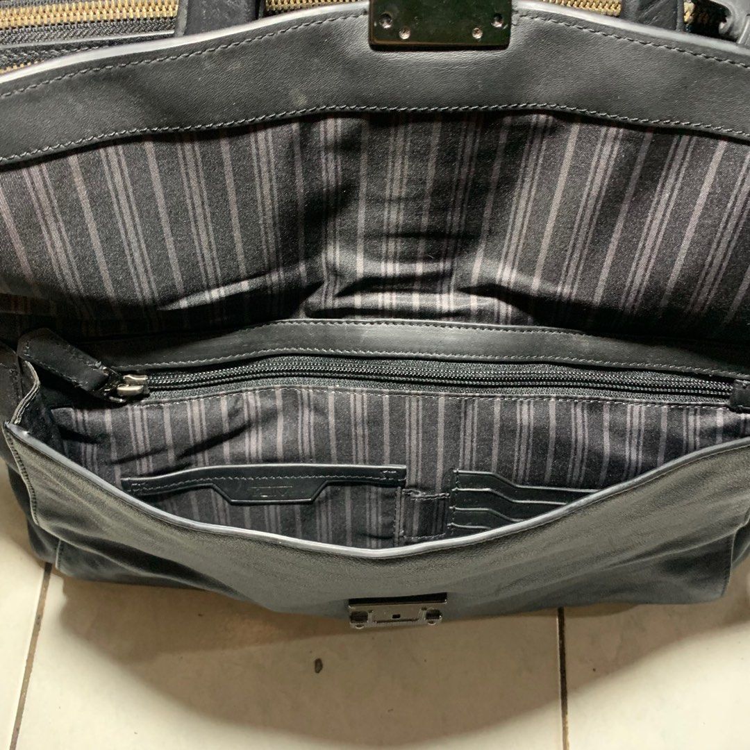TUMI LEATHER LAPTOP BAG BRIEFCASE, Luxury, Bags & Wallets on Carousell