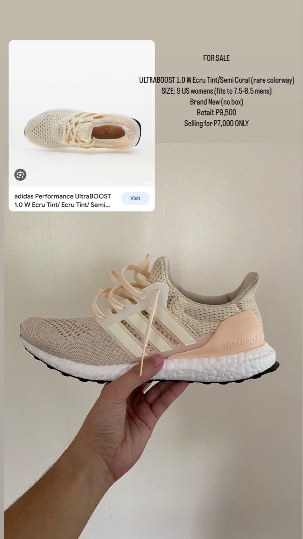 Ultraboost Ecru Tint Semi Coral Men s Fashion Footwear Sneakers