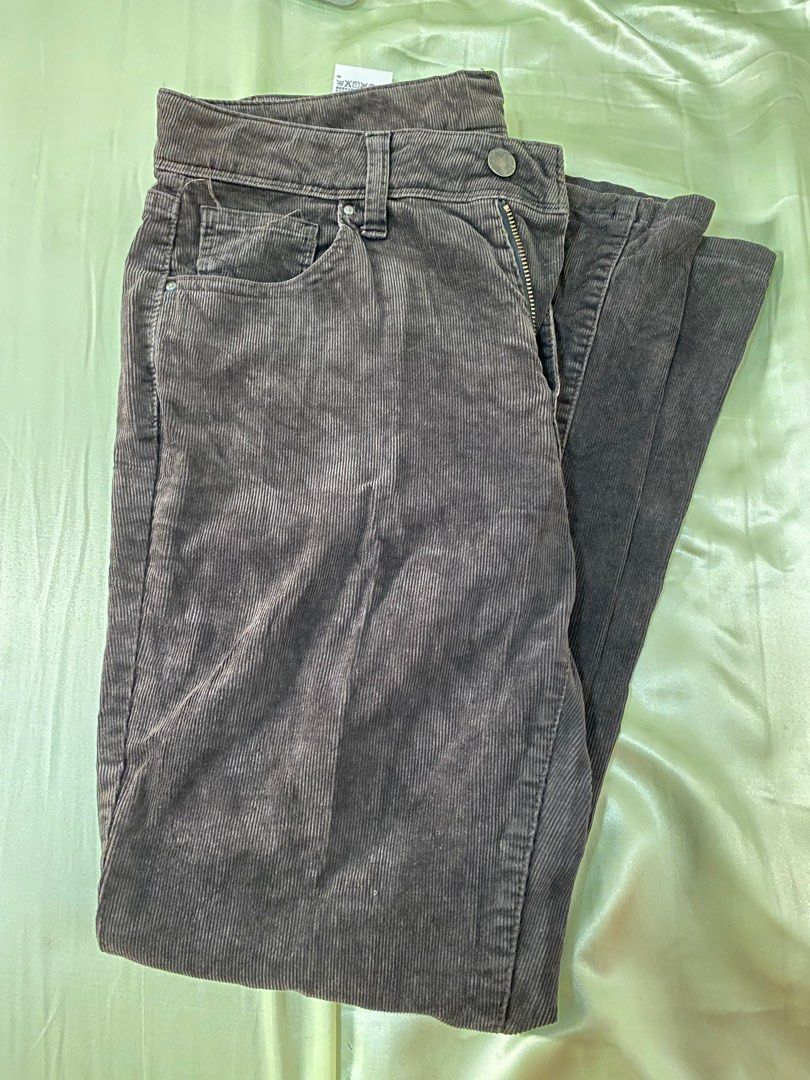 uniqlo corduroy flared pants, Women's Fashion, Bottoms, Jeans on Carousell