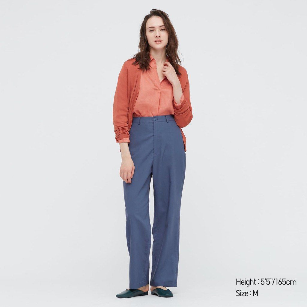 Linen Blend Relaxed Straight Pants