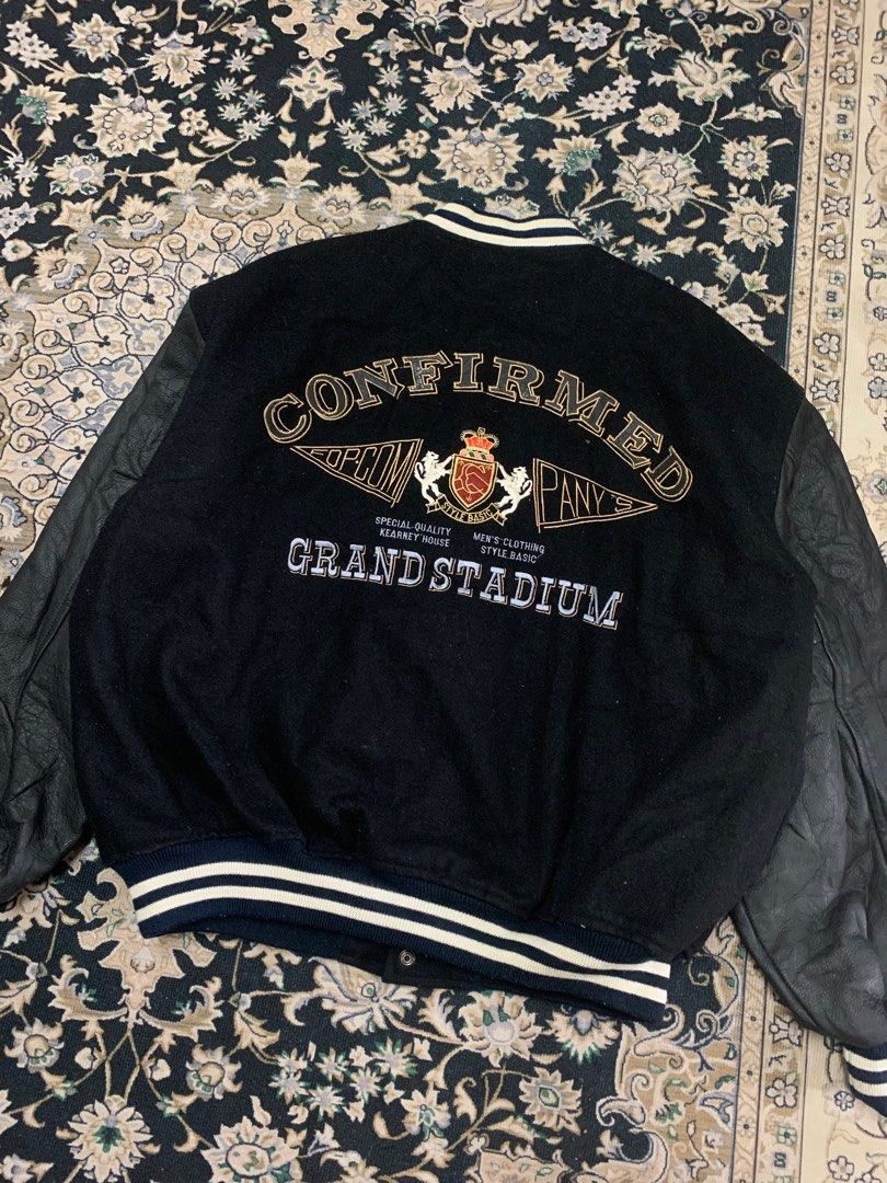 Vintage Leather Varsity Jacket, Men's Fashion, Coats, Jackets and