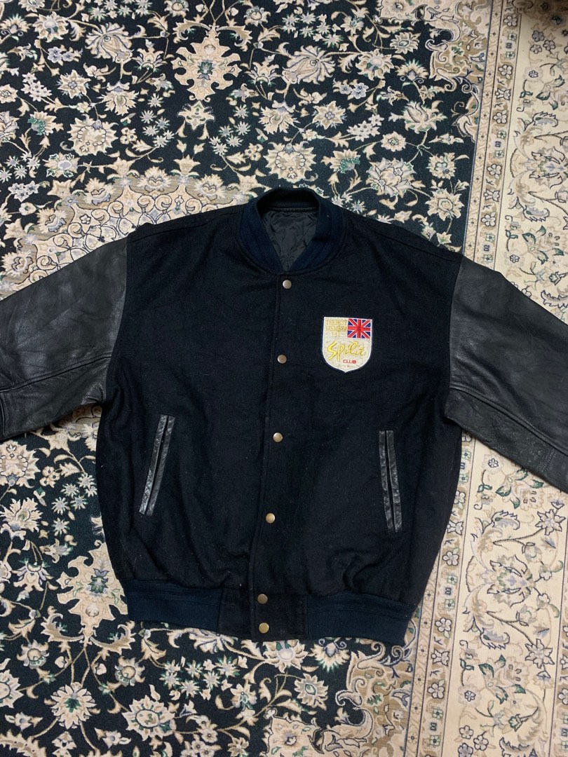 Vintage Leather Varsity Jacket, Men's Fashion, Coats, Jackets and
