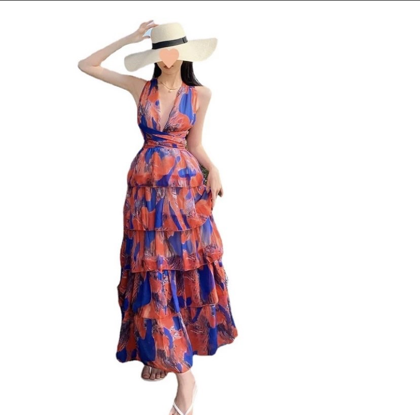 Sleeveless V-Neck Maxi Dress main image 0