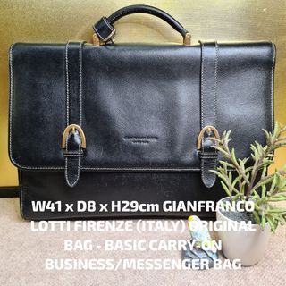 W41 x D8 x H29cm GIANFRANCO LOTTI FIRENZE (ITALY) ORIGINAL BAG - BASIC CARRY-ON BUSINESS/MESSENGER BAG