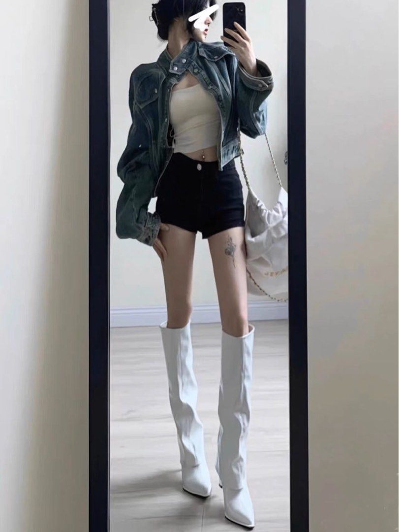 Girl in hotsell white boots