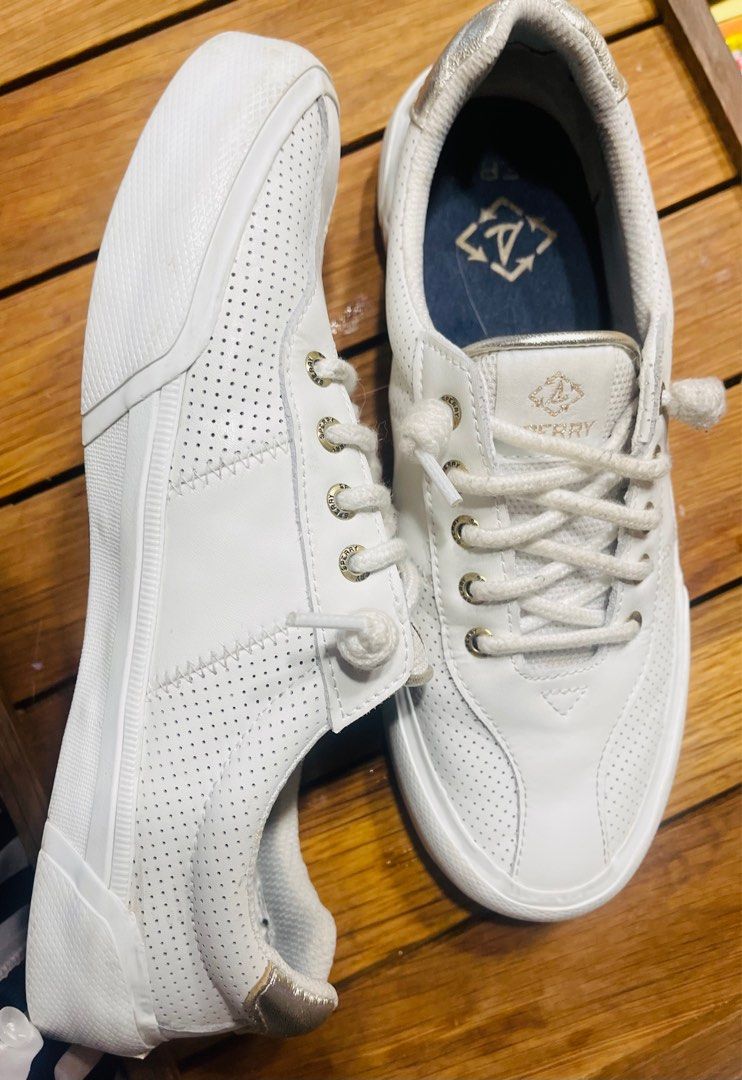 White sperry tennis shoes cheap