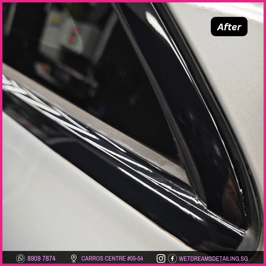 WINDOW TRIM DECHROME WINDOW TRIM POLISHING CHROME DELETE BLACKOUT GLOSS BLACK CARBON FIBER