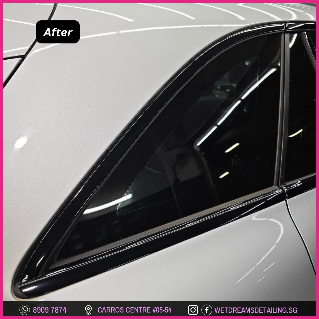 WINDOW TRIM DECHROME WINDOW TRIM POLISHING CHROME DELETE BLACKOUT GLOSS BLACK CARBON FIBER