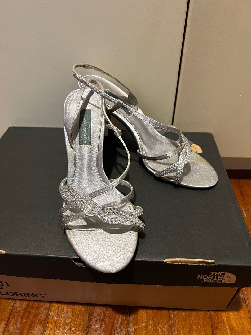 Cheap silver strappy heels store