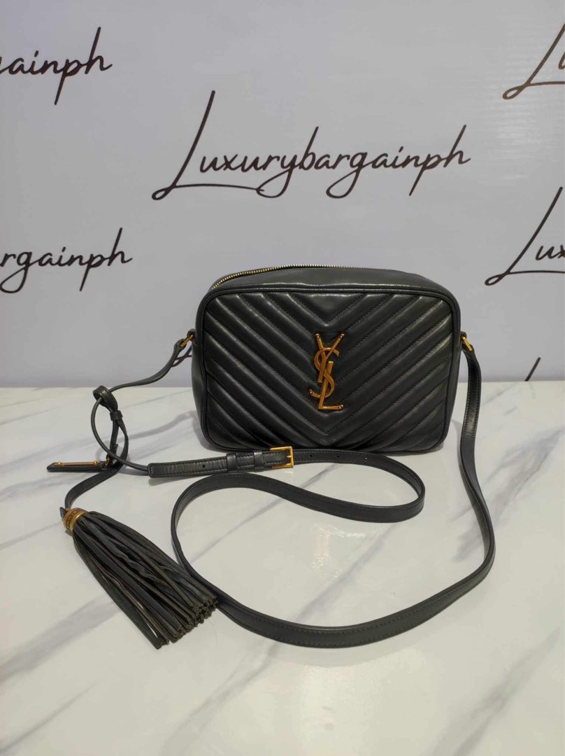 YSL Lou Camera Bag with Entrupy Cert Slate Gray color, Luxury, Bags