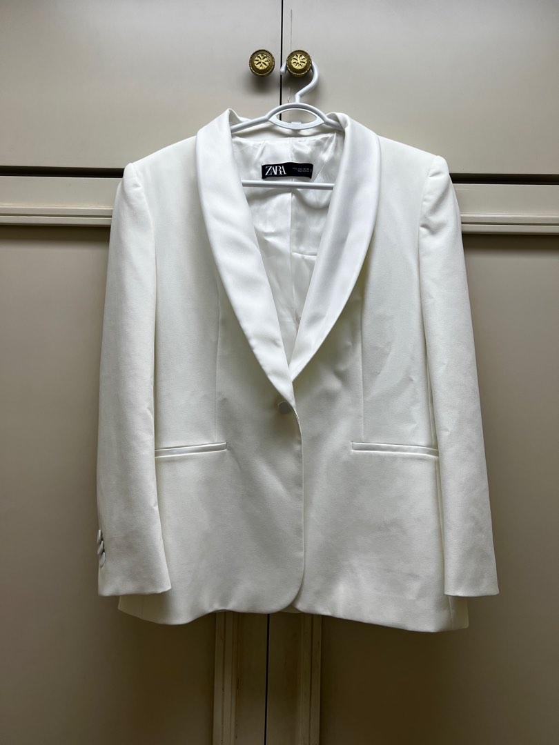 Zara White Blazer, Women's Fashion, Coats, Jackets and Outerwear on