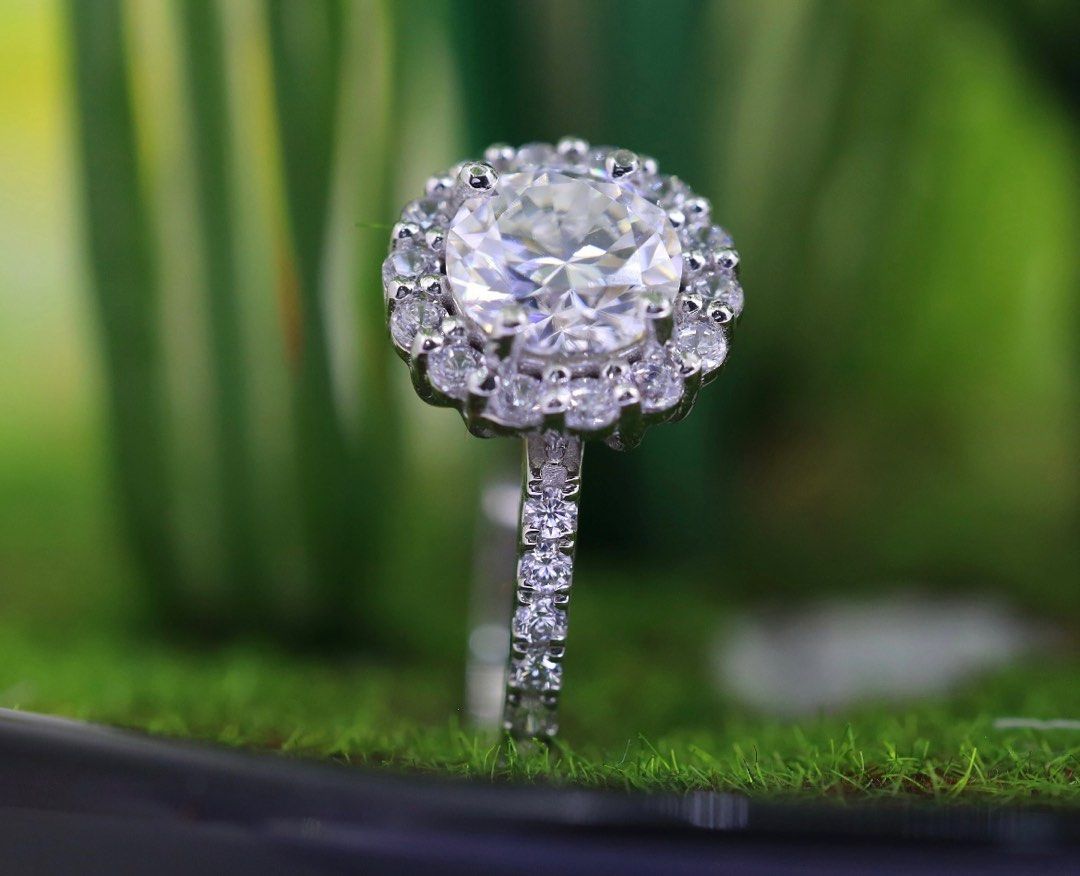 2.50CT Moissanite Ring Round Cut Ring 10K White Gold 4 1 2 US