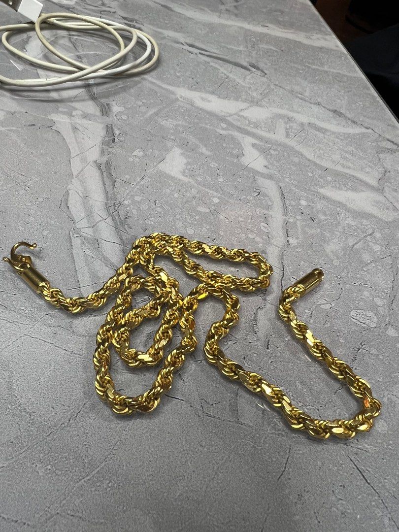 Gold rope clearance necklace