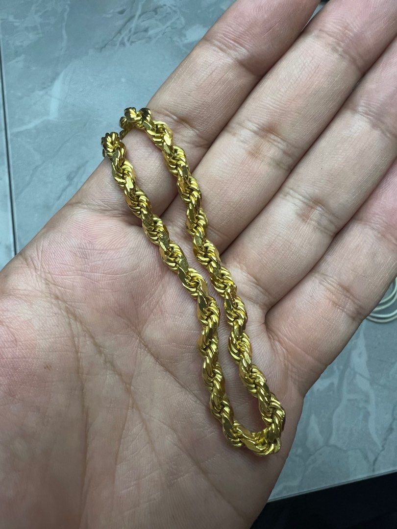 Real gold on sale rope necklace