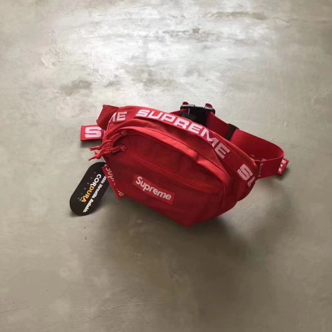 📣 全新正品Supreme 18SS 44TH WAIST BAG 腰袋黑色/紅色/卡其色, 男裝