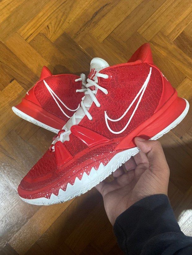 Red and hotsell white basketball shoes