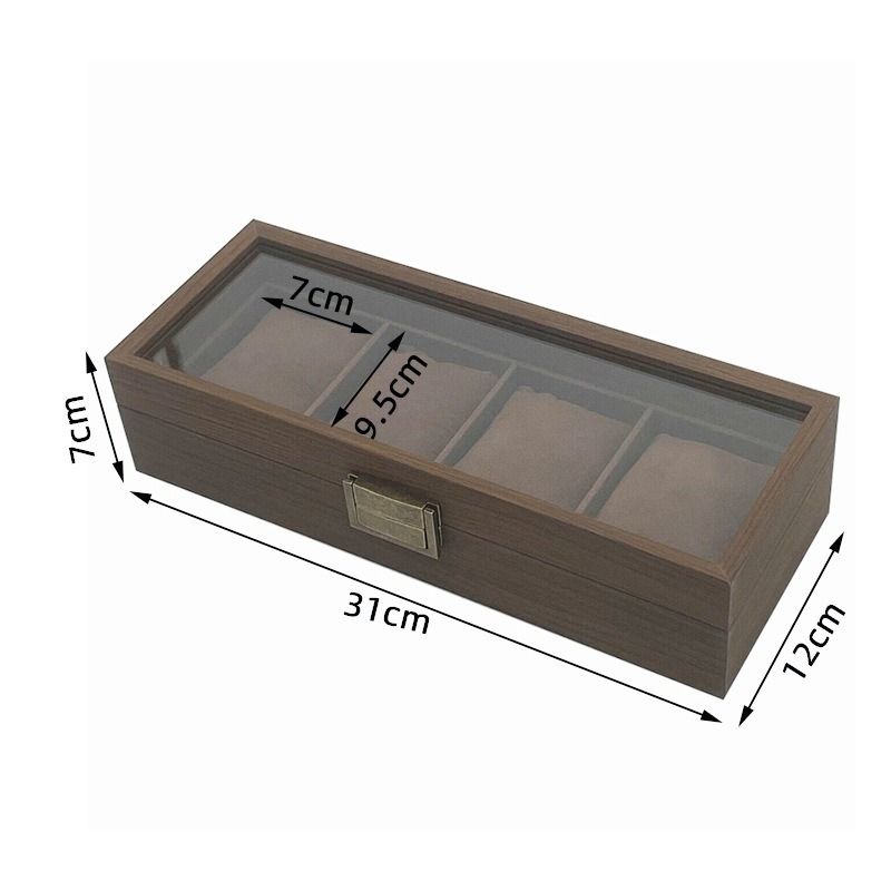 STARZ 4 Slot Wooden Brown Soft Cushions Watch Box